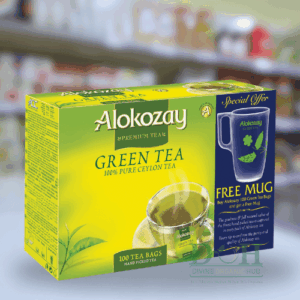 Green Tea - 100% Pure Ceylon - Weight-Loss, Antioxidant, Anti-ageing | 100 Tea Bags & Free Tea Mug