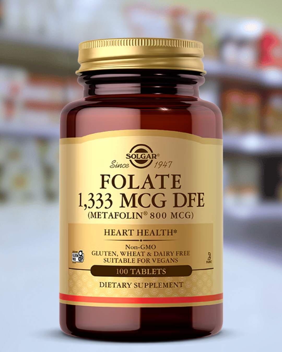 Solgar Folate 1,333 mcg DFE (800 mcg Folic Acid) – 250 Tablets